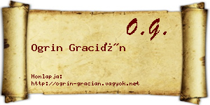 Ogrin Gracián névjegykártya